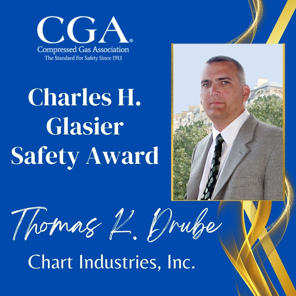 Thomas Drube - Charles H. Glasier Safety Award Recipient