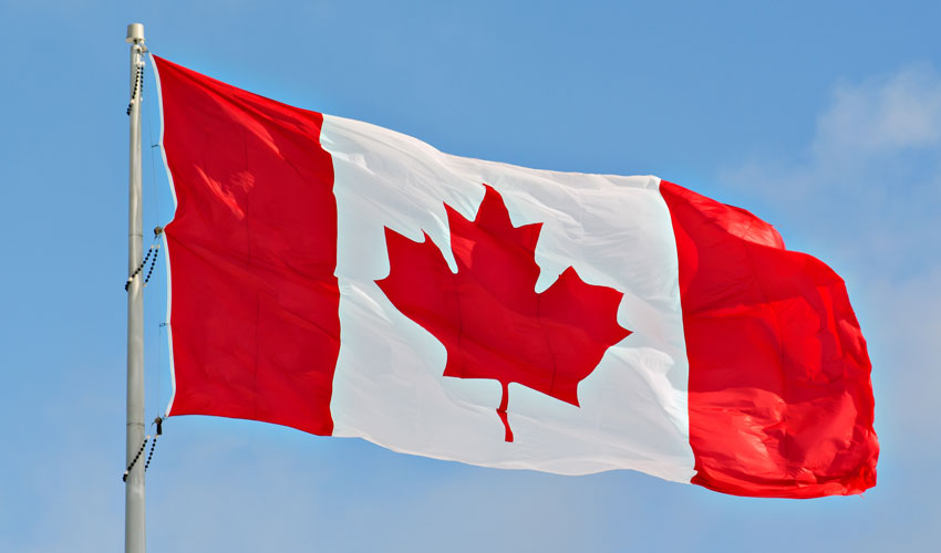 Canadian Flag Flying in the wind